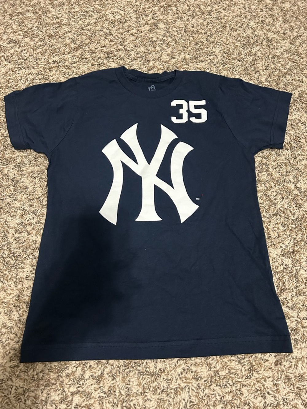 Navy Blue Kids' Baseball Graphic Tee - Yankees 35 Bellinger